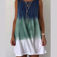 Full Size Tie-Dye Sleeveless Mini Tank Dress Plus Size