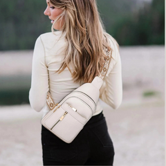 Vintage Style Women's Chest Bag,  Non-Waterproof Zippered Shoulder Messenger Bag For Commuting, Crossbody Bag-FREE USA SHIPPING