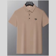 Men's Plus Size Triangle Badge Short Sleeve Polo
