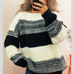 Color Block Dropped Shoulder Sweater