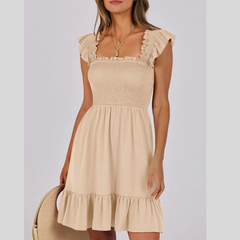 Ruffled Hem Smocked Cami Dress