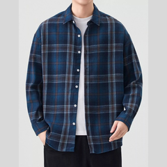 Men's Big & Tall Plaid Button-Up Casual Shirt