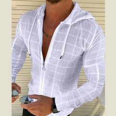 Men's Plus Size Zip-Up Hooded Top â€?Full Size Long Sleeve Hoodie
