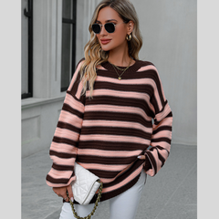 Striped Dropped Shoulder Sweater