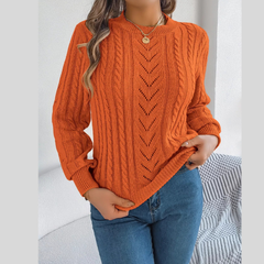 Cable-Knit Round Neck Sweater