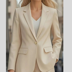 Classic One-Button Tailored Blazer