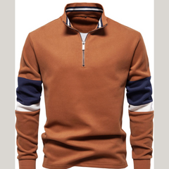Men's Color Block Long Sleeve Polo