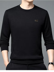 Men's Plus Size Textured Long Sleeve Casual T-Shirt