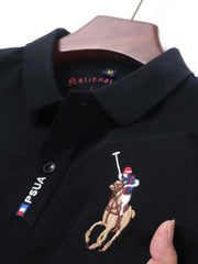 Men's Plus Size Short Sleeve Embroidered Polo