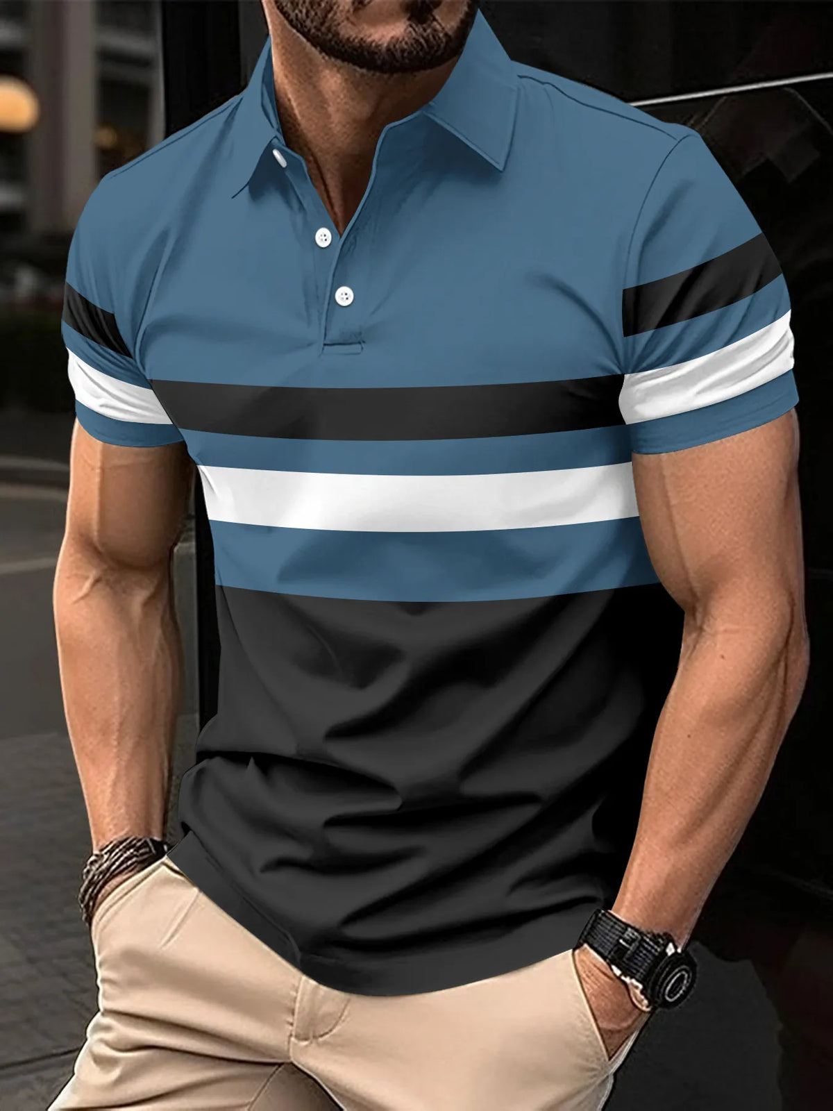 Relaxed Fit Men's Plus Size Polo â€?Collared Neck Short Sleeve Shirt