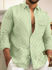 Men's Plus Size Long Sleeve Button-Up Shirt