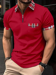 Men's Plus Size Zip Neck Short Sleeve Polo Shirt â€?Full Size Casual Fit