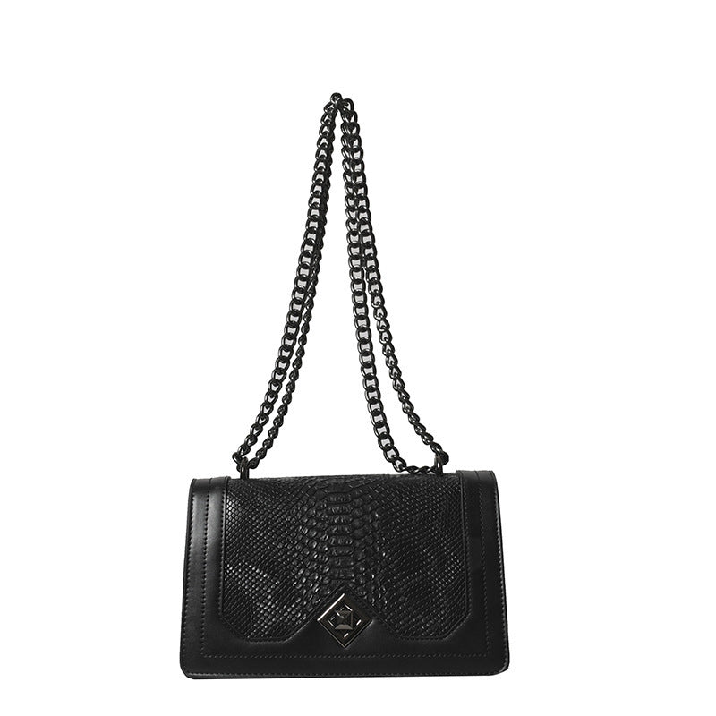 Fashion Snakeskin Pattern Single Crossbody Retro Wine God Shoulder Bag