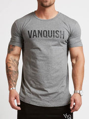 Men's Letter Round Neck Short Sleeve T-Shirt