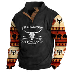 Denim Long-sleeved Shirt Fashion Printing Casual Men's Coat