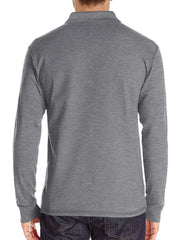 Men's Full Size Long Sleeve Pocket Polo Shirt Plus Size