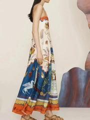 Printed Sleeveless Square Neckline Cami Dress