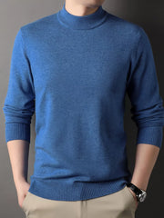 Men's Plus Size Mock Neck Long Sleeve Sweater
