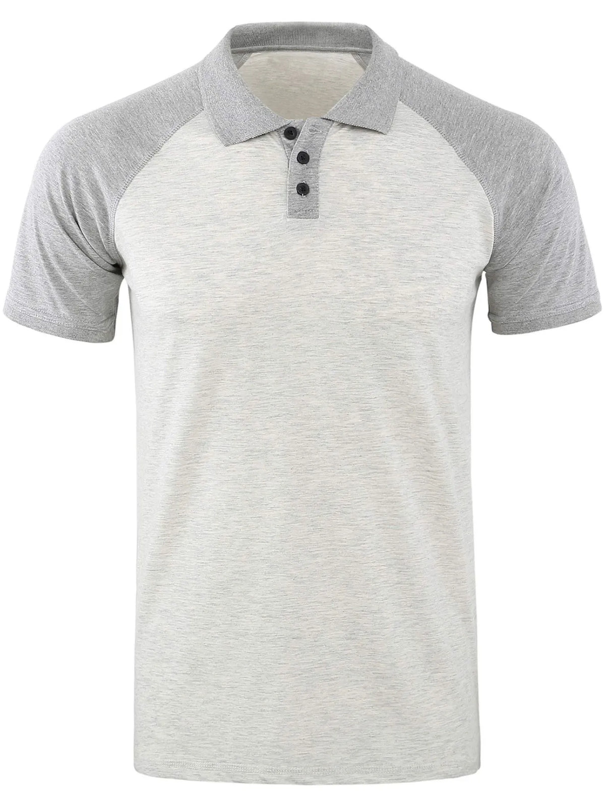Men's Casual Raglan Sleeve Two-Tone Polo Shirt
