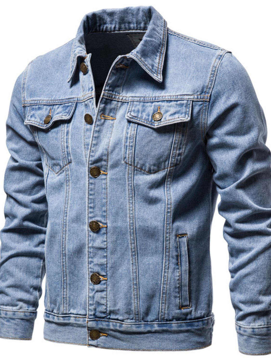Men's Long Sleeve Button Down Denim Jacket â€?Classic Jean Outerwear