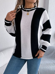 Colorblock Long Sleeve Pullover Sweater
