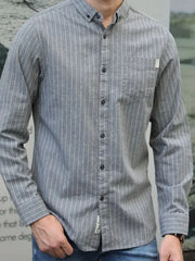 Men's Plus Size Pinstripe Button-Down Shirt