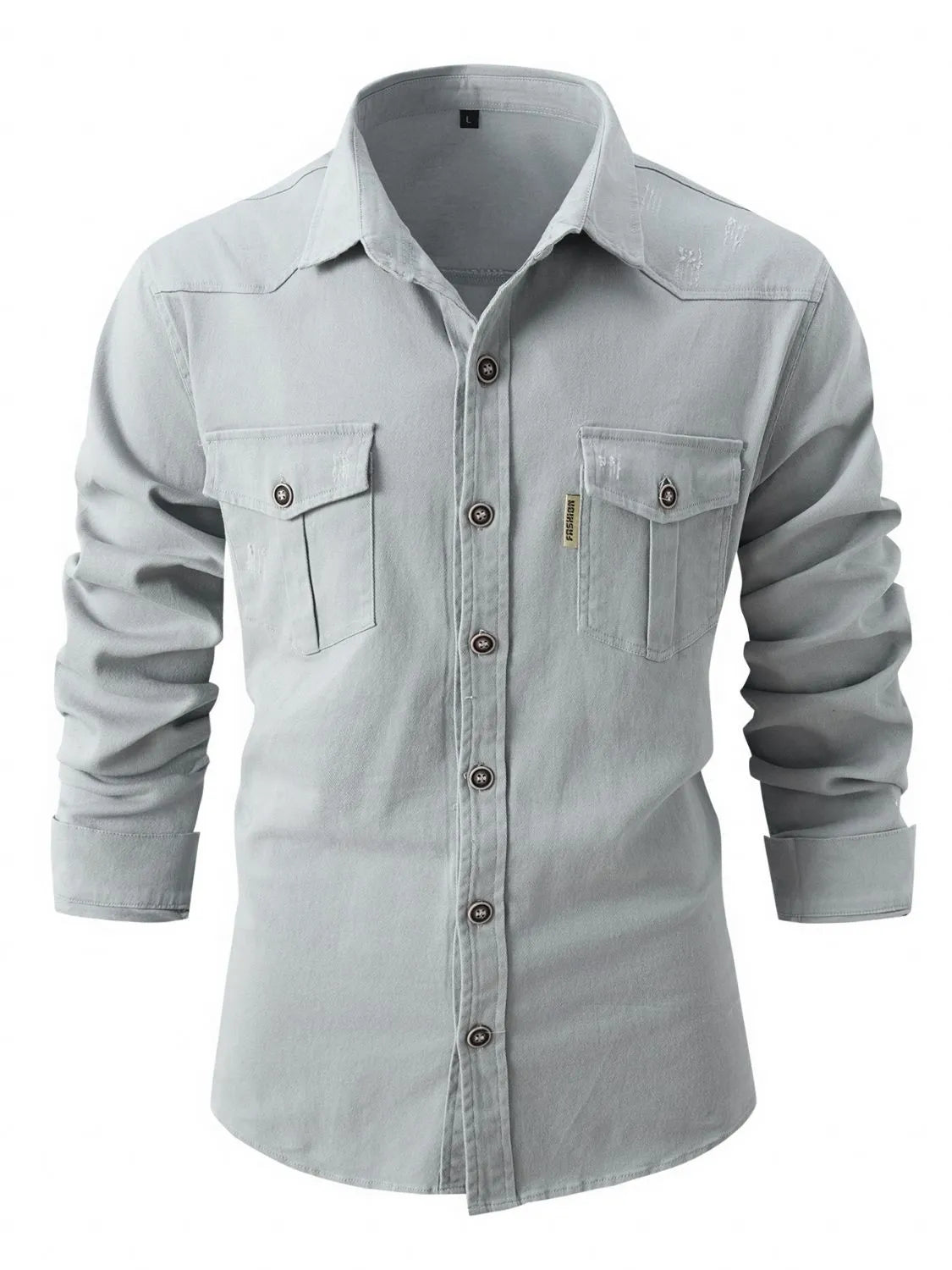 Full Size Men's Classic Plus Size Button-Up Shirt