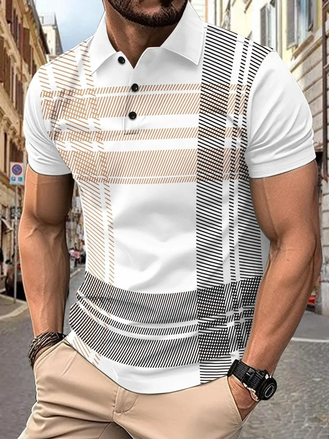 Men's Plus Size Short Sleeve Polo Shirt with Button Accents â€?Big & Tall Fit