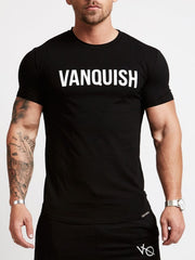 Men's Letter Round Neck Short Sleeve T-Shirt