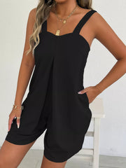 Sleeveless Casual Romper with Side Pockets