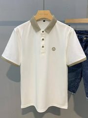 Men's Classic Contrast Short Sleeve Collar Polo Shirt