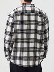 Men's Plus Size Casual Plaid Button Up Shirt