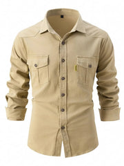 Full Size Men's Classic Plus Size Button-Up Shirt