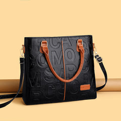 Women's Large Capacity Leather Printing Shoulder Bag