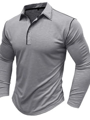 Men's Button Detail Long Sleeve Polo