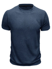 Men's Textured Knit Crew Neck T-Shirt