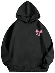 Bow Print Long Sleeve Hoodie