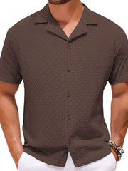 Men's Plus Size Button Down Short Sleeve Shirt