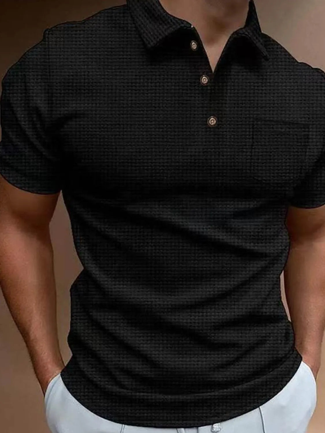 Men's Full Size Classic Collared Neck Short Sleeve Polo Plus Size