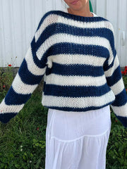 Classic Striped Knit Long Sleeve Pullover