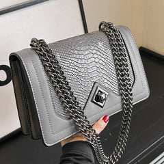 Fashion Snakeskin Pattern Single Crossbody Retro Wine God Shoulder Bag