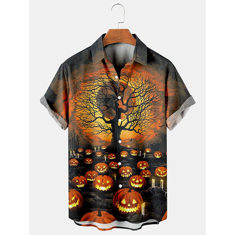 3D Digital Printing Halloween Series Men's Short Sleeve Shirt