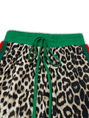 Leopard Round Neck Top and Pants Two-Piece Set