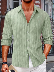 Men's Extended Size Collared Button-Up Shirt