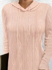Casual Long Sleeve Hooded Knit Dress