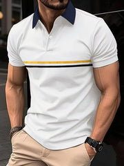 Men's Plus Size Collared Short Sleeve Polo Shirt
