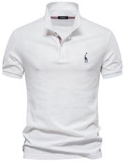 Men's Giraffe Embroidered Short Sleeve  Polo