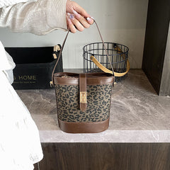 Suede Portable Bucket Bag Retro Crossbody