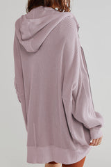 Zip-Up Hooded Jacket with Long Sleeves