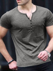 Men's Button Detail Short Sleeve Top